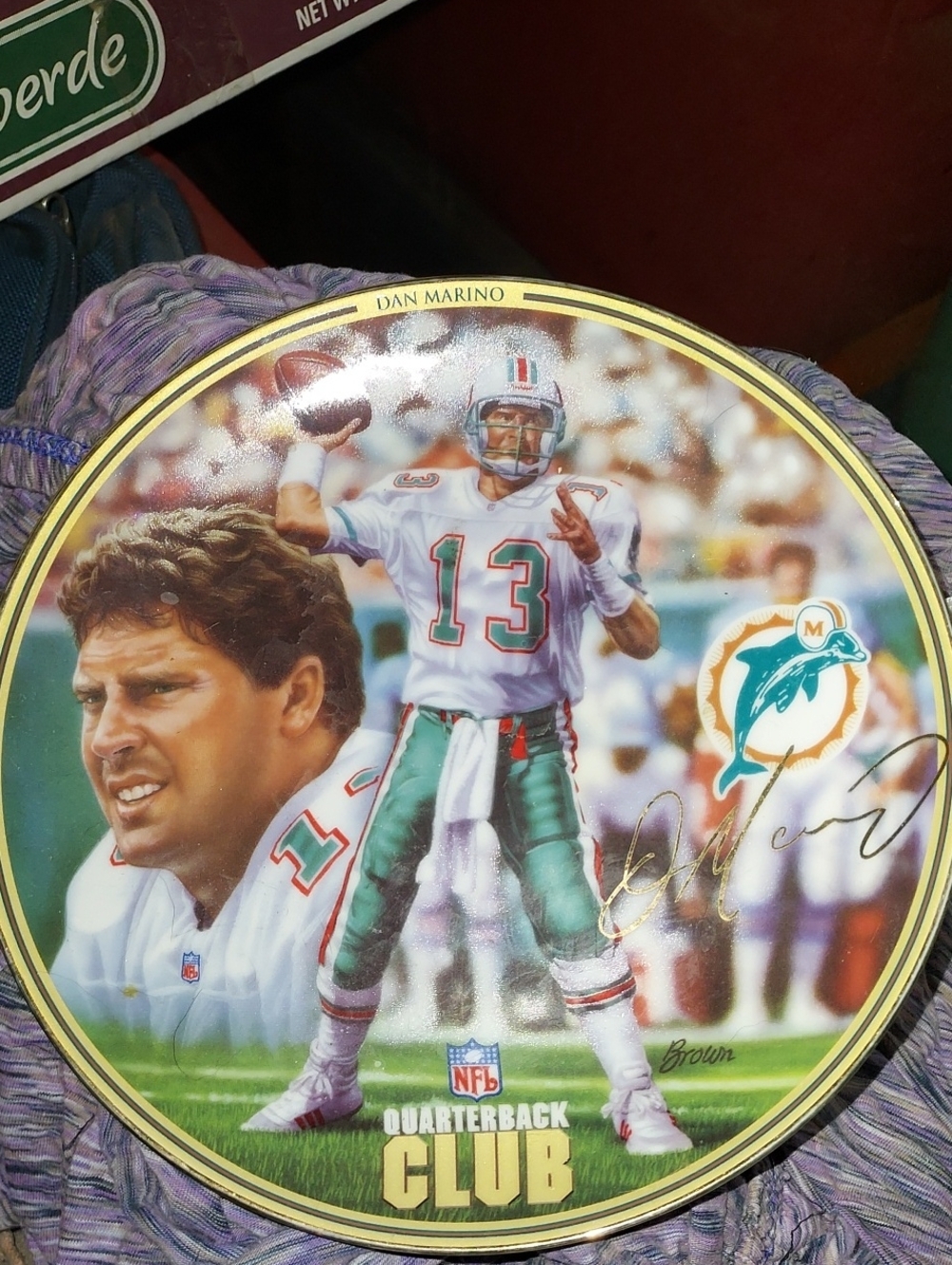 Collector Decorative Plate in Teal and White – Quarterback Club